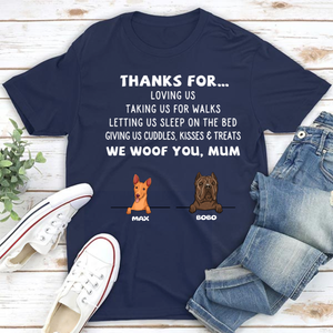 Dog Thanks For... - Personalized Custom Unisex T-shirt