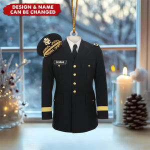 Marine Army Airforce Air Force Navy Uniform - Personalized Christmas Acrylic Ornament