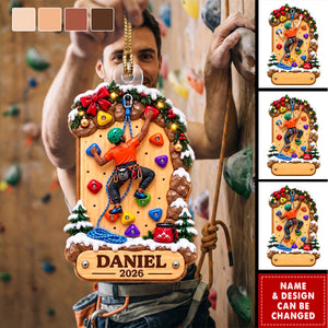 Personalized Rock Climbing Acrylic Ornament-Gift For Rock Climbers, Kids & Grandkids