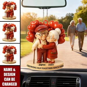 Growing Old Together - Personalized Car Acrylic Hanging Ornament
