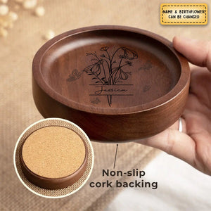 Friends Are Like Flowers In The Garden Of Life - Bestie Personalized Wooden Jewelry Dish