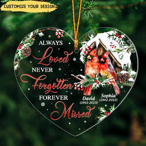 Cardinals Appear When Angels Are Near Memorial Personalized Ornament