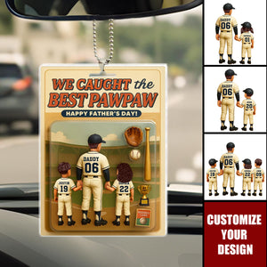 We Caught The Best Dad Baseball Personalized Car Ornament