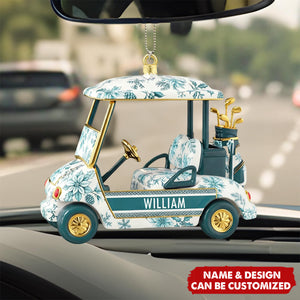 Golf Cart - Personalized Acrylic Car Ornament, Gifts For Golf Lovers