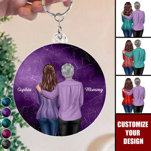 Under These Stars You Became My Mom Personalized Acrylic Keychain