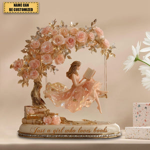 Just A Girl Who Loves Books - Personalized Book Custom Shaped Acrylic Plaque