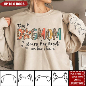 This Dog Mom Wears Her Heart On Her Sleeve Personalized Sweatshirt