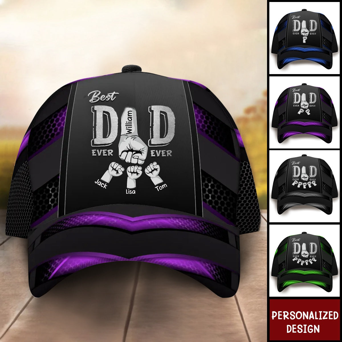 Best Dad Ever Fist Bump Personalized Classic Cap