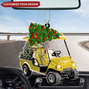 Golf Cart - Personalized Acrylic Car Ornament, Christmas Gift For Golfer