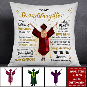 You Believed You Could So You Did Personalized Pillow, Gift For Graduation