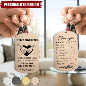 Couple Holding Hands You Are My Heart My Soul My Treasure - Personalized Stainless Steel Keychain