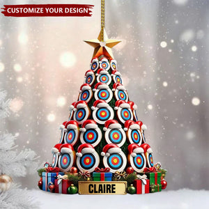 Personalized Archery Target Christmas Tree Ornament