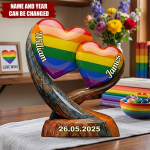 Love Is Love - Personalized LGBT Support Custom Shaped Acrylic Plaque