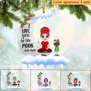 I Love You To The Moon And Back Again Personalized Ornament Grandma Gift For Christmas