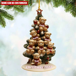 Little Bears On Christmas Tree Personalized Ornament