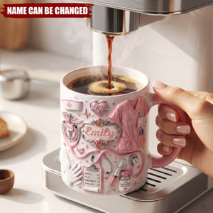 Rose Floral Nurse Appreciation - Personalized Custom Coffee Mug