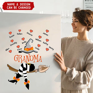 Grandma Witch - Personalized Decal - Halloween Gift For Grandma, Mother