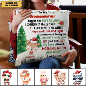 When You're Feeling Low, Just Hold It - Personalized Animals Square Pillow, Christmas Gift, Gift For Kid