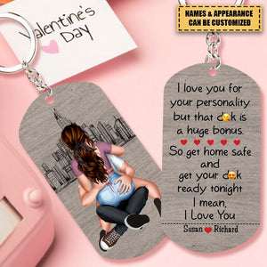 Get Home Safe - Personalized Stainless Steel Keychain, Valentine's Day Gift Idea For Couple