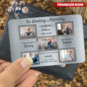 In Loving Memory Photo Frame Treasure - Personalized Stainless Steel Wallet Card