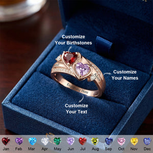 Personalized Couple's Duo Birthstone Ring