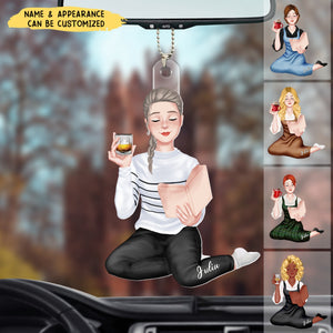 Elegant Girl Reading Book - Personalized Acrylic Ornament, Gift For Book Lover