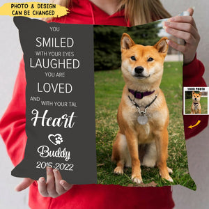 Pet Memorial Pillow with Dog Portrait Personalized Sympathy Gift for Loss of Pet