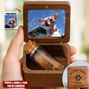 Custom Photo Wooden Fur Memorial Keepsake Box - In Loving Memory