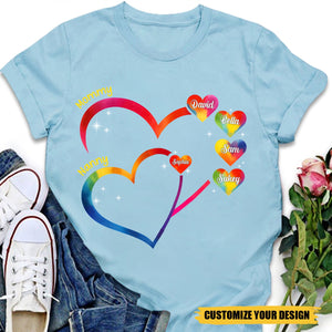 Generations Linked By Love - Family Personalized Unisex T-shirt - Mother's Day, Gift For Mom, Grandma