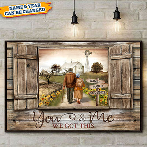 Personalized Names Old Couple Husband Wife Wedding Anniversary Country Road Poster