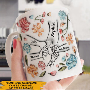 Hand In Hand, I Will Always Protect You - Gift For Mom, Grandma - Personalized Mug