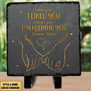 My Heart Is Perfect Because You Are Inside - Couple Personalized Square Shaped Stone With Stand