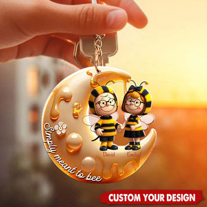 Personalized Gifts For Bee Couple Keychain, Simply Meant To Be