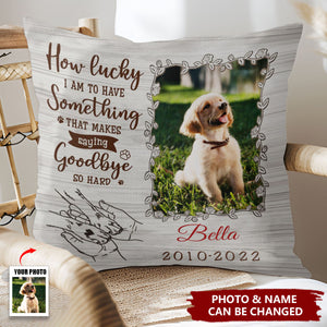 Dog Memorial No Longer By My Side But Forever In My Heart - Personalized Pillow