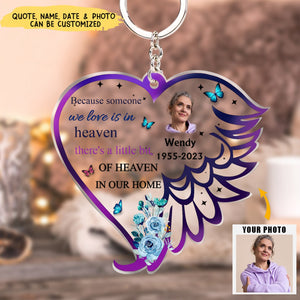 Personalized Photo Memorial Acrylic Keychain - Memorial Gift Idea For Loss Of Dad/ Mom