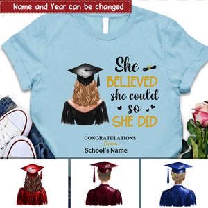Gift For Daughter She Did It Graduation Shirt