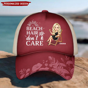 Beach Hair Don't Care Cartoon - Personalized Classic Cap