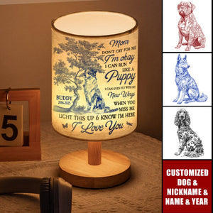 Dog Memorial Gift Don't Cry For Me Toile De Jouy - Personalized Fabric Lamp
