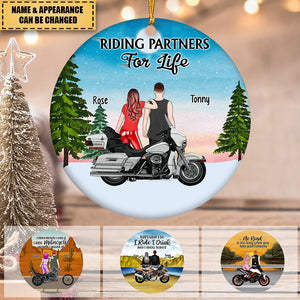 Riding Partner For Life - Personalized Ornament, Motorcycle Couple, Gift For Motorcycle Lovers