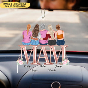 Mom And Her Baby Girls - Personalized Acrylic Ornament