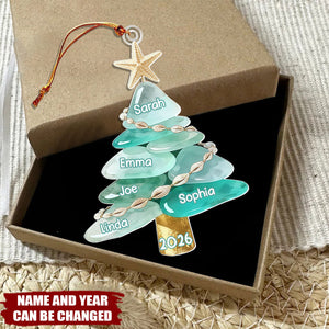 Sea Glass Family Tree - Personalized Acrylic Custom Shape Ornament