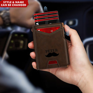 Personalized Slim Pop-Up Card Holder Wallet - RFID Blocking Wallet for Men