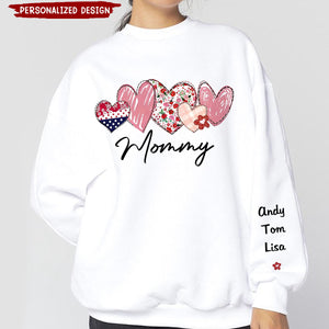 Moms Make Everything Better - Family Personalized Unisex Sweatshirt With Design On Sleeve
