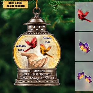 Christmas Lantern Memorial Butterfly Cardinal Personalized Acrylic Custom Shape Ornament