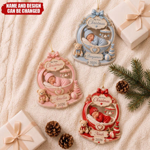 Personalized Baby’s First Christmas Ornament 2026, Custom Baby Name Acrylic Keepsake