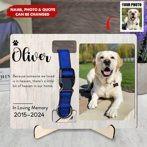 Custom Photo Memorial Gift - In Loving Memory - Personalized Wooden Collar Plaque Sympathy, Bereavement, Condolence for Pet Loss, Dog & Cat Lover