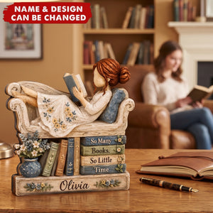 So Many Books So Little Time - Personalized Customized 3-layered Wooden Plaque