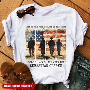 Land of the brave Shirt, Patriotic American Flag Shirt - Personalized Shirt