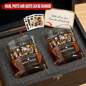 To Me You Are The World - Personalized Whiskey Glass, Father's Day Gift For Dad, Grandpa