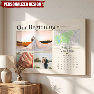 Our Beginning Custom Couple Photo Collage Wall Art